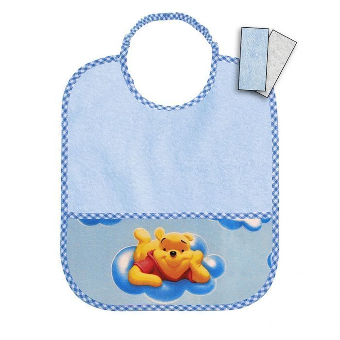 bavaglino per asilo azzurro "winnie the pooh"